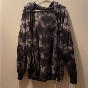zip up tie dye sweatshirt jacket (oversized)